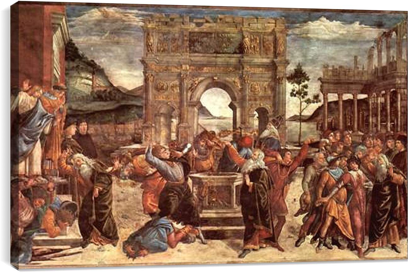 Постер и плакат - The punishment of the Leviter. Сандро Боттичелли