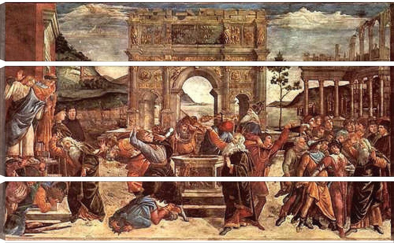 Модульная картина - The punishment of the Leviter. Сандро Боттичелли