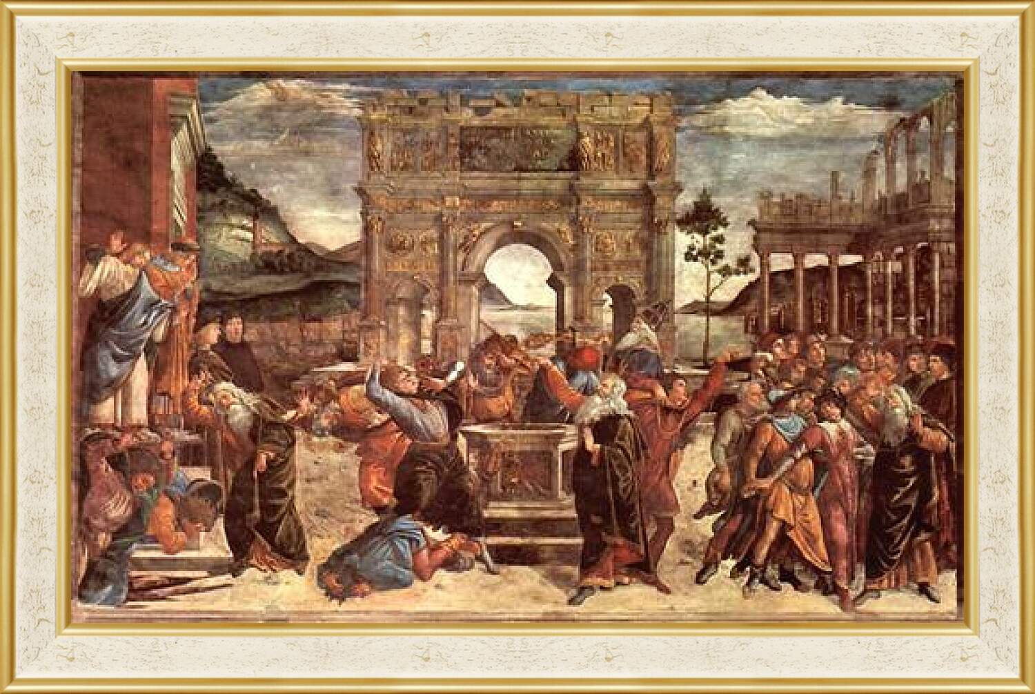 Картина в раме - The punishment of the Leviter. Сандро Боттичелли