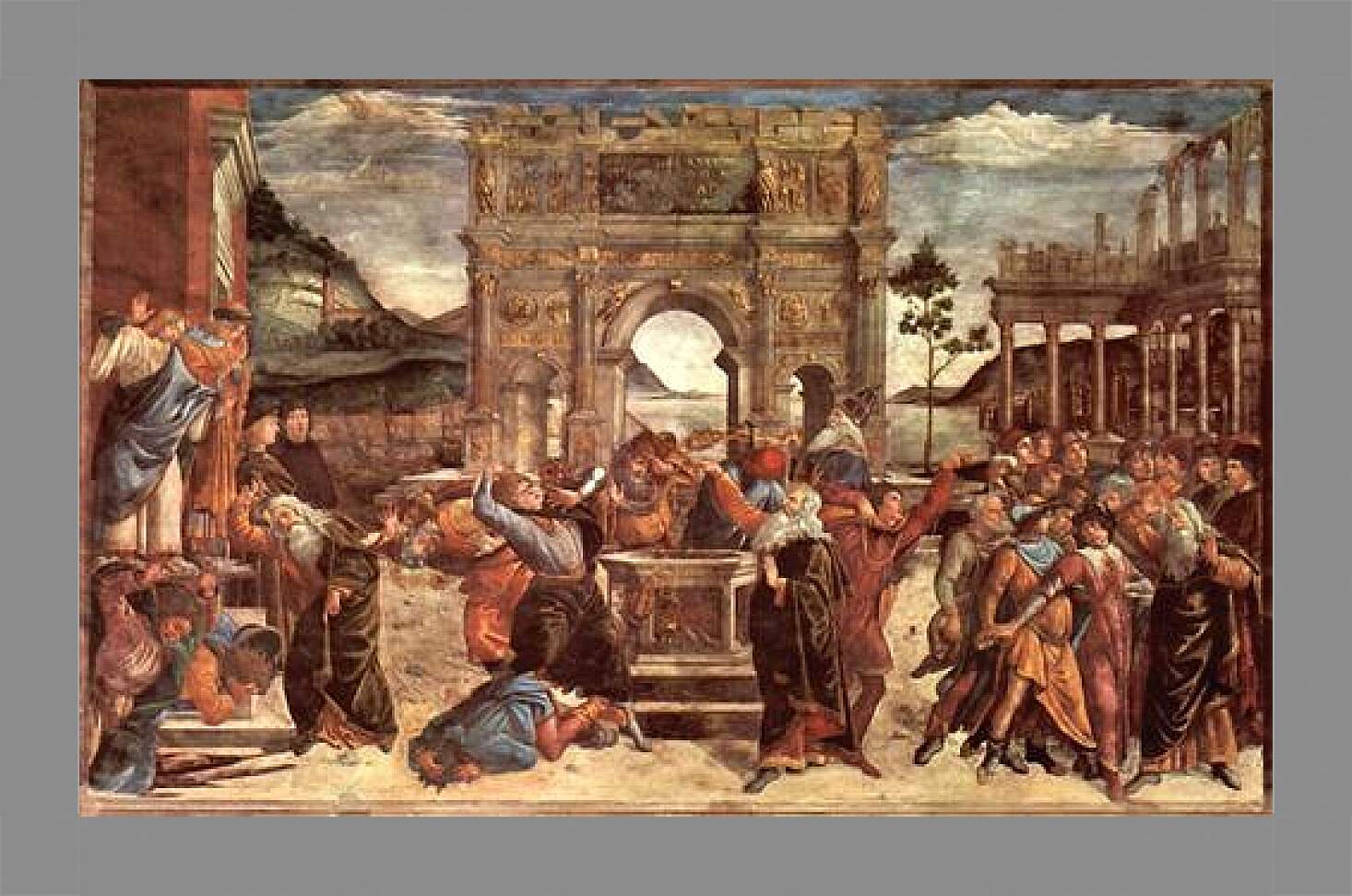 Картина в раме - The punishment of the Leviter. Сандро Боттичелли