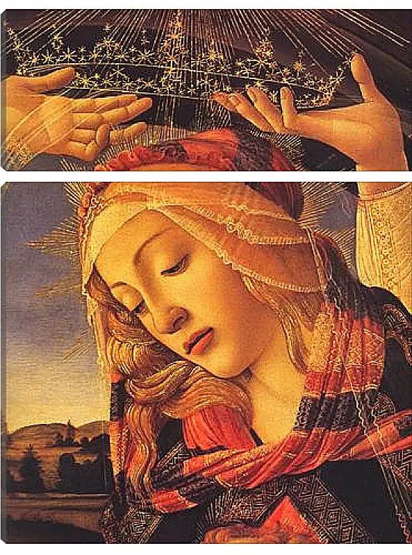 Модульная картина - The Madonna of the Magnificat (detail) Сандро Боттичелли