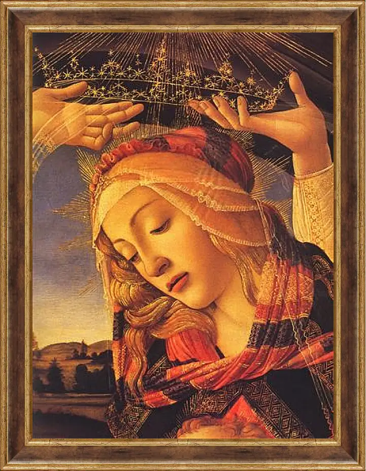 Картина в раме - The Madonna of the Magnificat (detail) Сандро Боттичелли