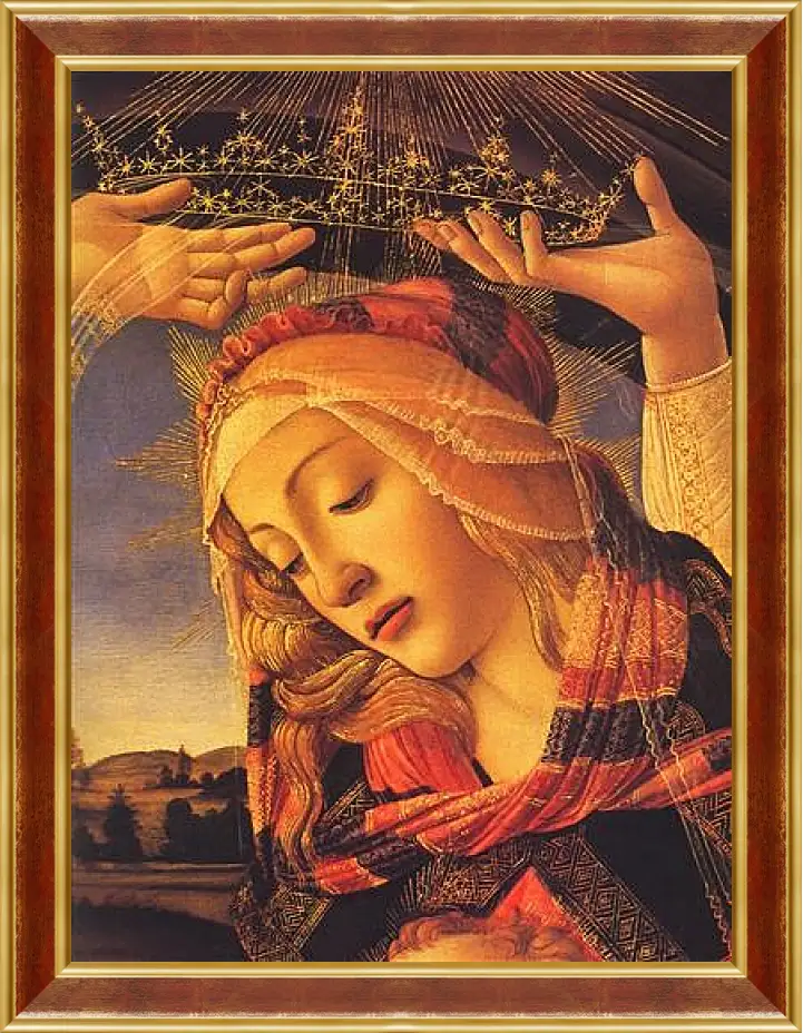 Картина в раме - The Madonna of the Magnificat (detail) Сандро Боттичелли