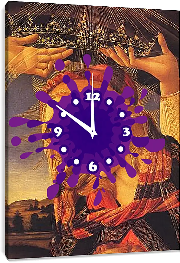 Часы картина - The Madonna of the Magnificat (detail) Сандро Боттичелли