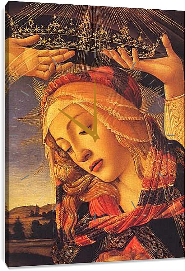 Часы картина - The Madonna of the Magnificat (detail) Сандро Боттичелли