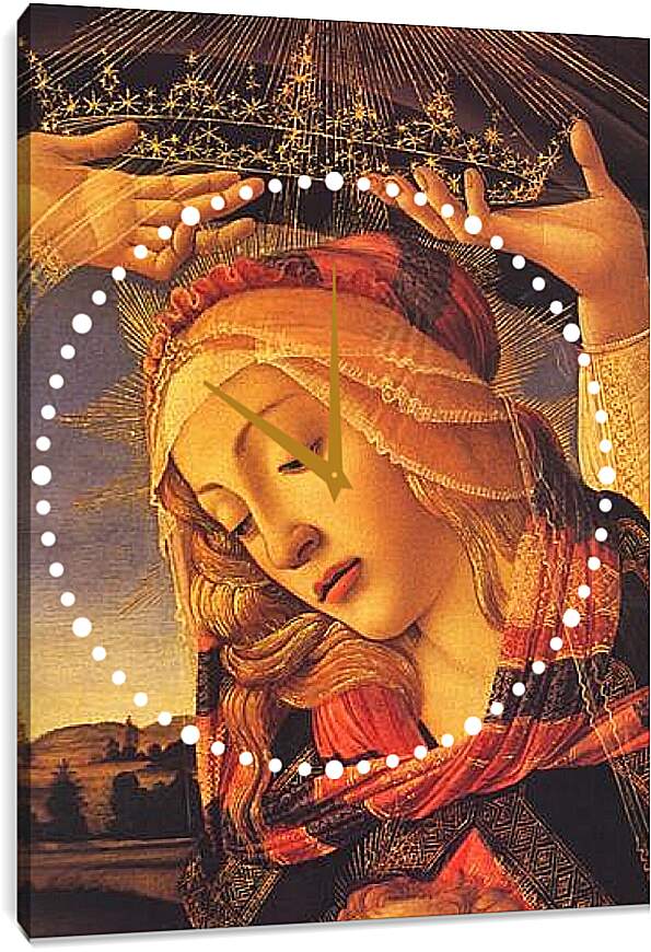 Часы картина - The Madonna of the Magnificat (detail) Сандро Боттичелли