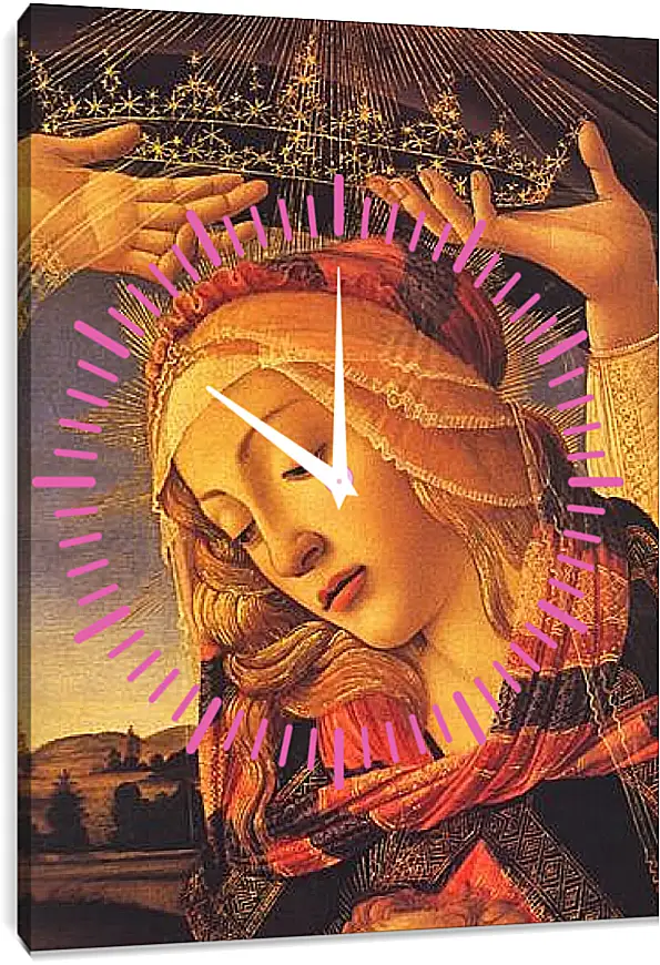 Часы картина - The Madonna of the Magnificat (detail) Сандро Боттичелли