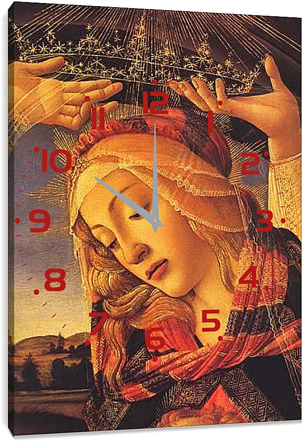 Часы картина - The Madonna of the Magnificat (detail) Сандро Боттичелли