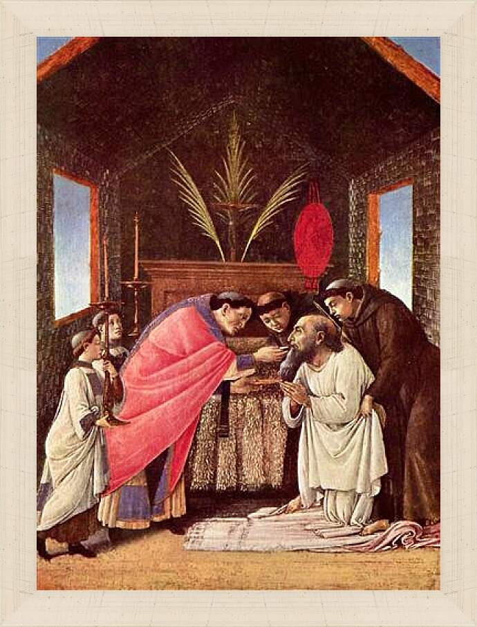 Картина в раме - The last coming union of the St. Hieronymus. Сандро Боттичелли
