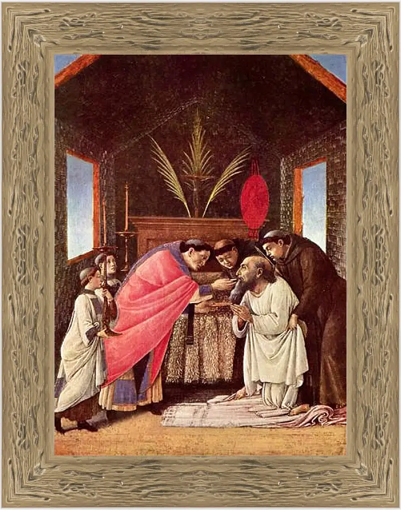 Картина в раме - The last coming union of the St. Hieronymus. Сандро Боттичелли