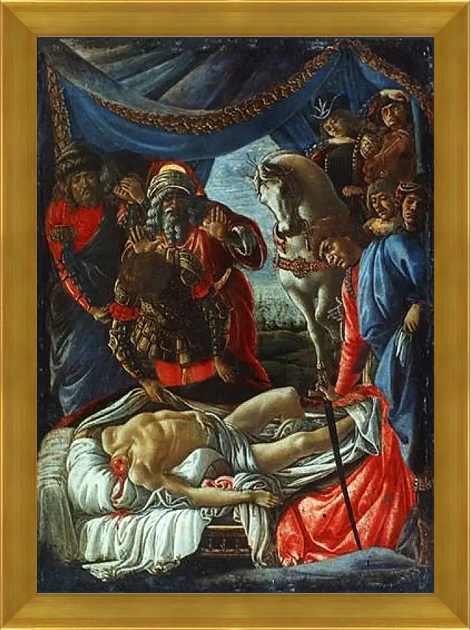 Картина в раме - The Discovery of the Murder of Holofernes. Сандро Боттичелли