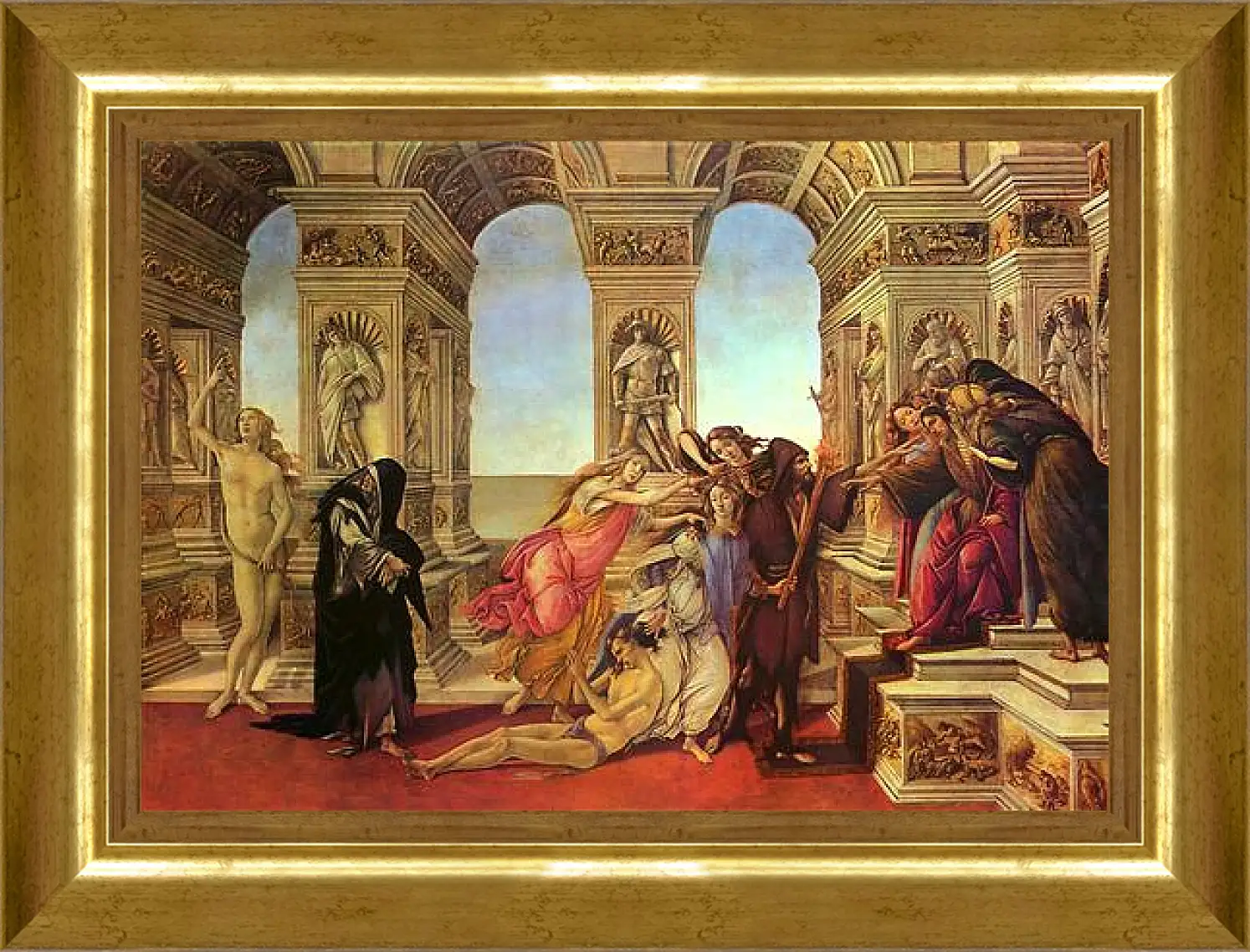 Картина в раме - The Calumny of Apelles. Сандро Боттичелли