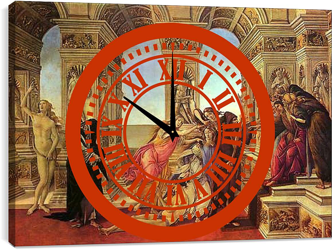 Часы картина - The Calumny of Apelles. Сандро Боттичелли