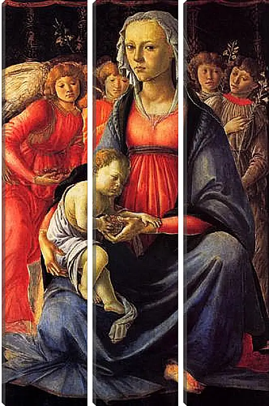 Модульная картина - The Virgin with the child and five angels. Сандро Боттичелли