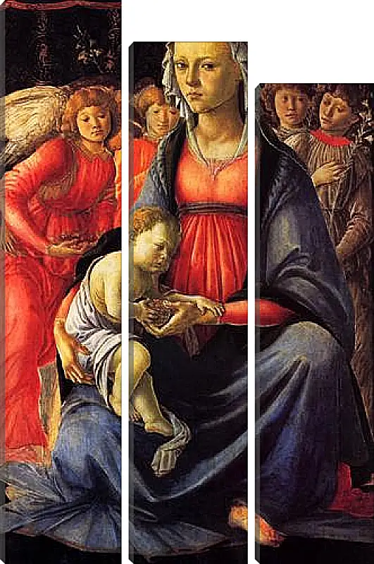 Модульная картина - The Virgin with the child and five angels. Сандро Боттичелли