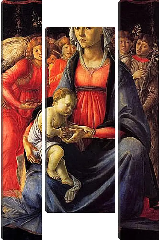 Модульная картина - The Virgin with the child and five angels. Сандро Боттичелли