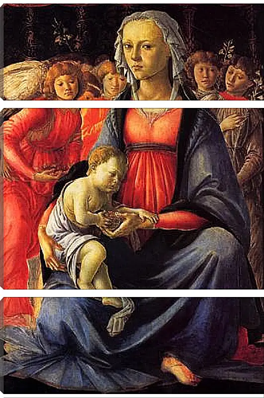 Модульная картина - The Virgin with the child and five angels. Сандро Боттичелли