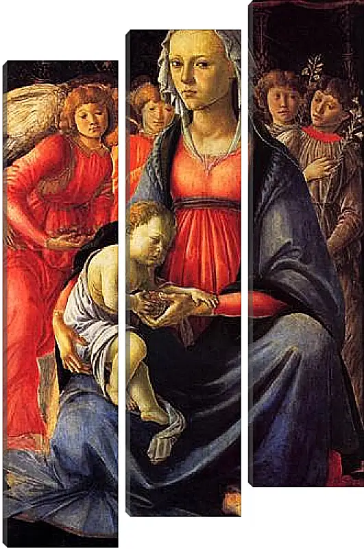 Модульная картина - The Virgin with the child and five angels. Сандро Боттичелли