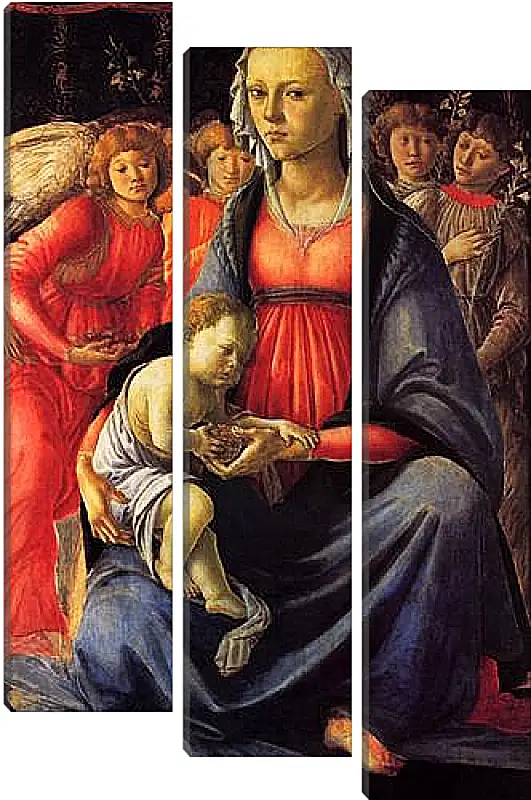 Модульная картина - The Virgin with the child and five angels. Сандро Боттичелли