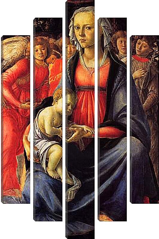 Модульная картина - The Virgin with the child and five angels. Сандро Боттичелли