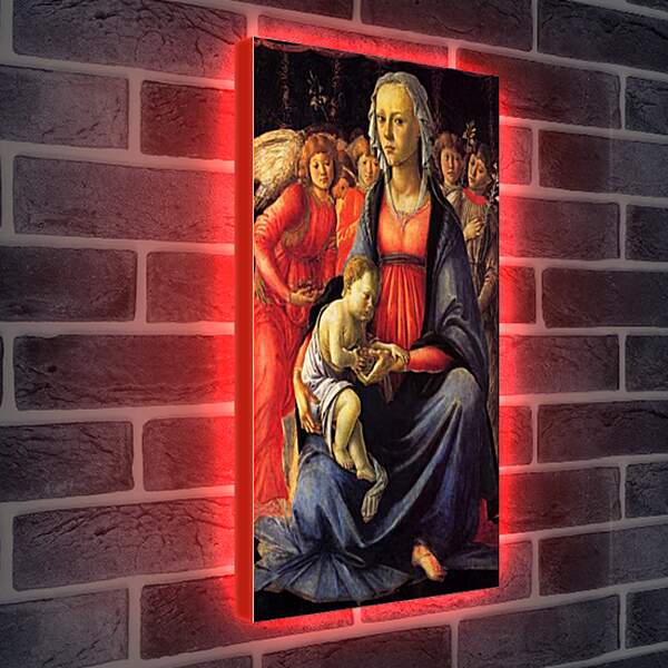 Лайтбокс световая панель - The Virgin with the child and five angels. Сандро Боттичелли