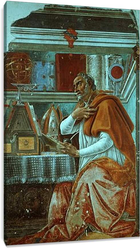Постер и плакат - St. Augustinus in prayer (2) Сандро Боттичелли