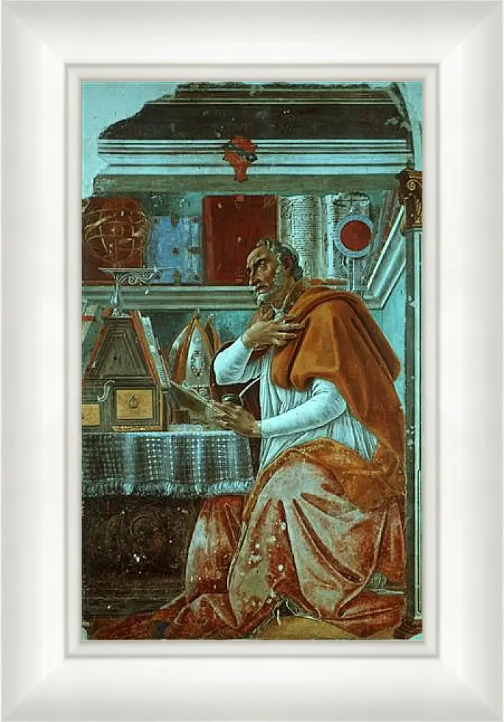 Картина в раме - St. Augustinus in prayer (2) Сандро Боттичелли