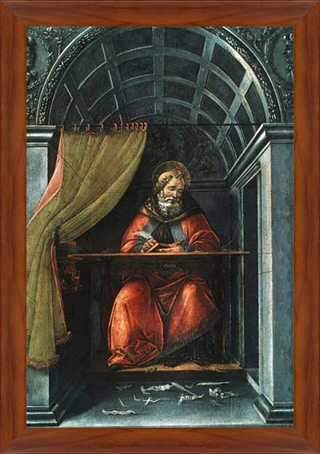Картина в раме - St. Augustinus in  prayer. Сандро Боттичелли