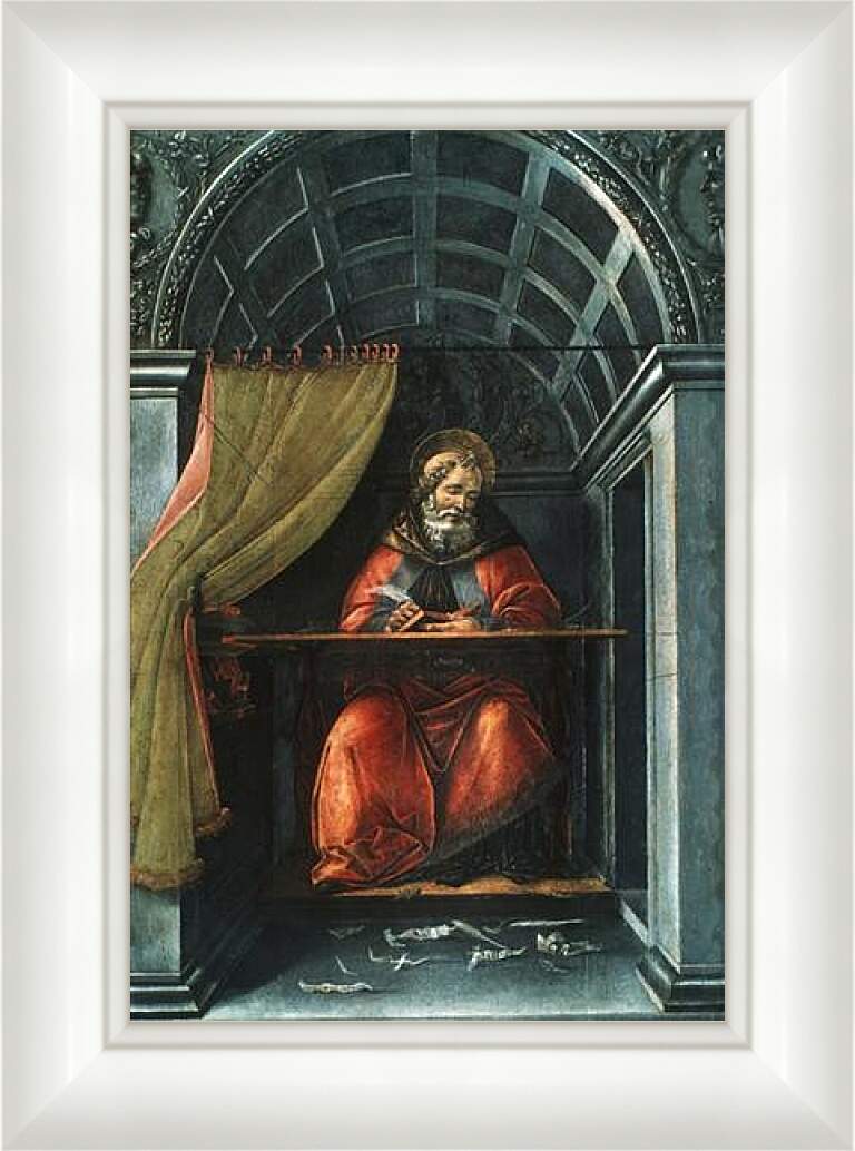 Картина в раме - St. Augustinus in  prayer. Сандро Боттичелли