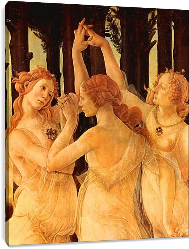 Постер и плакат - Spring Primavera (detail Three Graces) Сандро Боттичелли