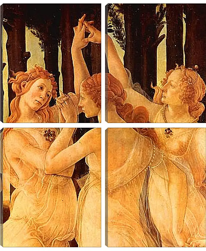 Модульная картина - Spring Primavera (detail Three Graces) Сандро Боттичелли