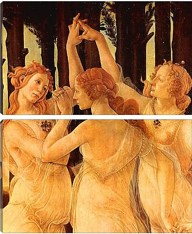 Модульная картина - Spring Primavera (detail Three Graces) Сандро Боттичелли