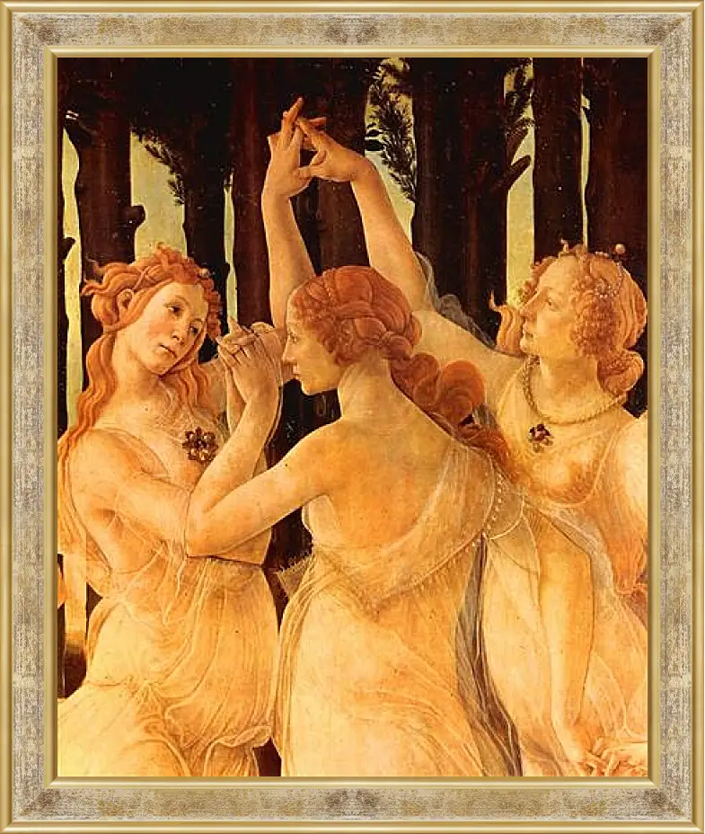 Картина в раме - Spring Primavera (detail Three Graces) Сандро Боттичелли