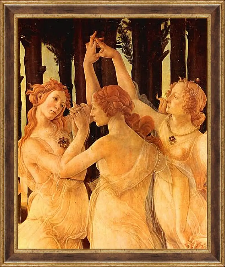 Картина в раме - Spring Primavera (detail Three Graces) Сандро Боттичелли