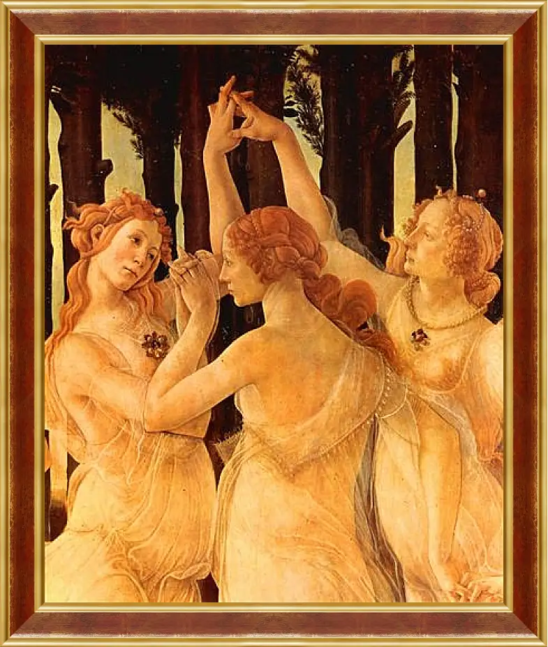 Картина в раме - Spring Primavera (detail Three Graces) Сандро Боттичелли