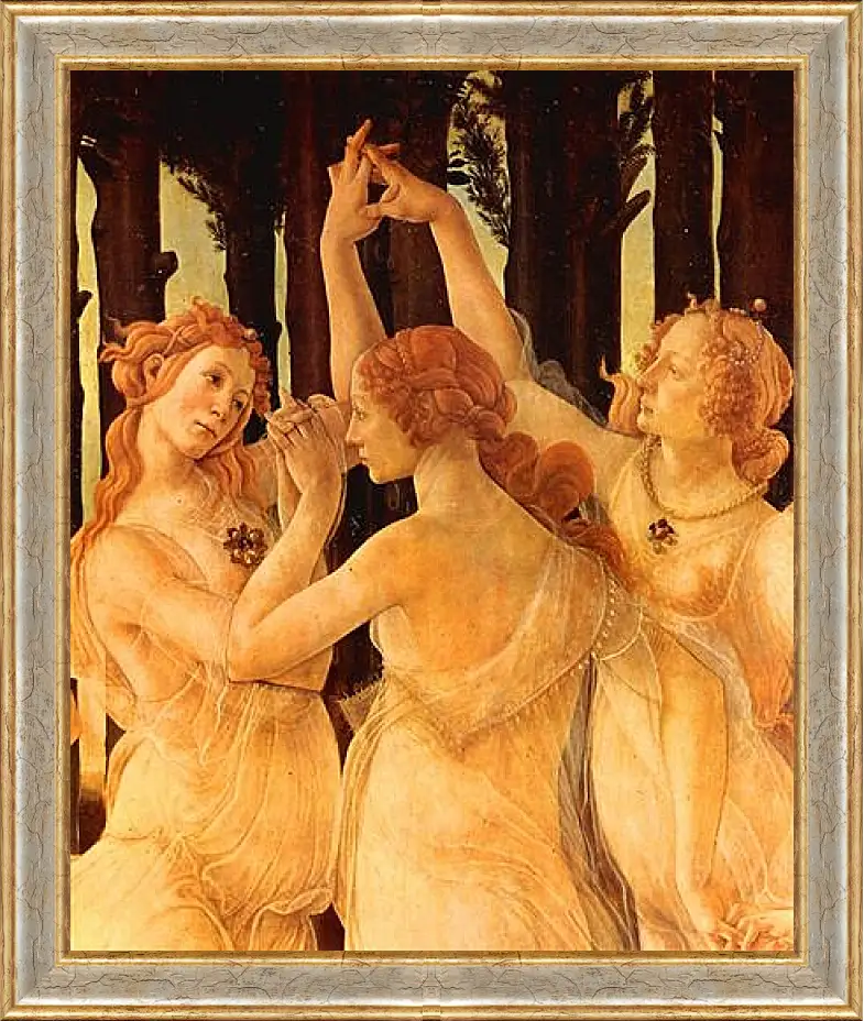 Картина в раме - Spring Primavera (detail Three Graces) Сандро Боттичелли
