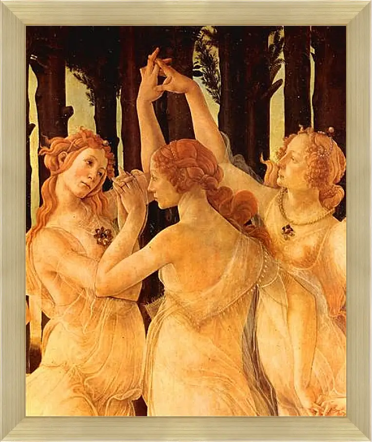 Картина в раме - Spring Primavera (detail Three Graces) Сандро Боттичелли