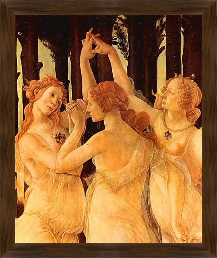 Картина в раме - Spring Primavera (detail Three Graces) Сандро Боттичелли