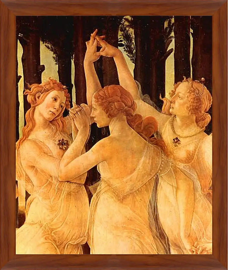 Картина в раме - Spring Primavera (detail Three Graces) Сандро Боттичелли