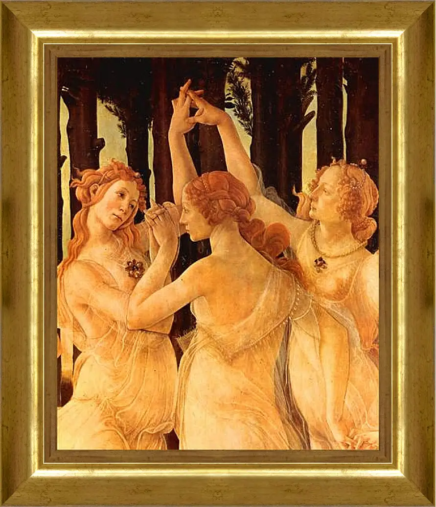 Картина в раме - Spring Primavera (detail Three Graces) Сандро Боттичелли