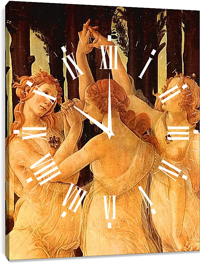 Часы картина - Spring Primavera (detail Three Graces) Сандро Боттичелли