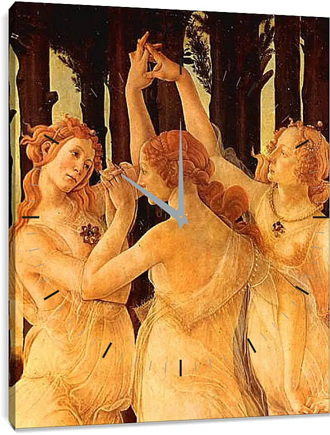 Часы картина - Spring Primavera (detail Three Graces) Сандро Боттичелли