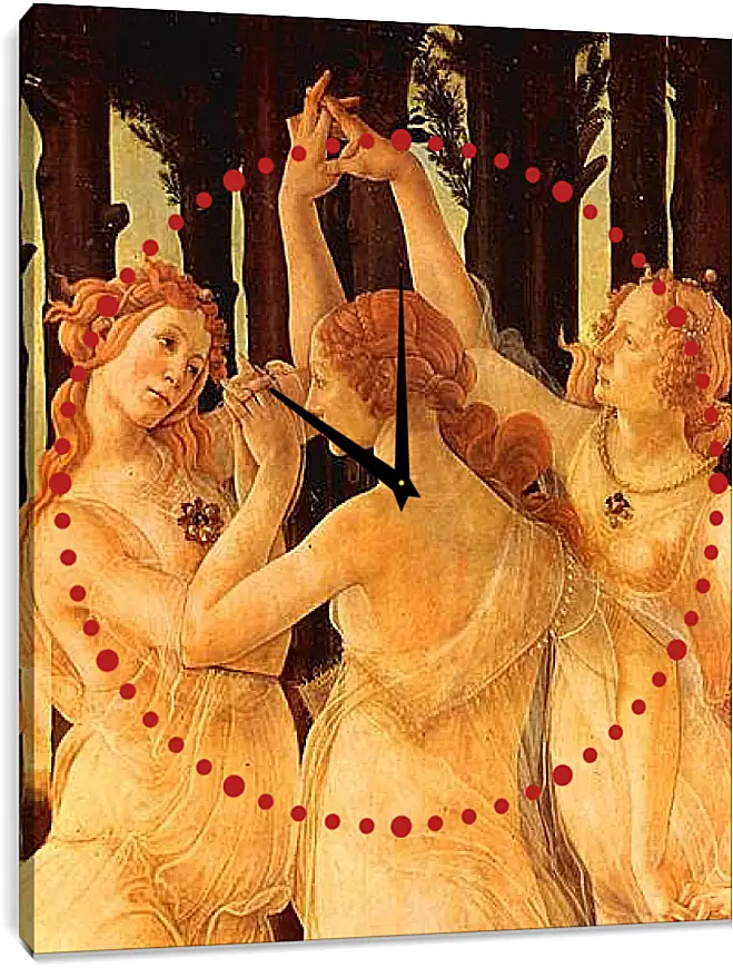 Часы картина - Spring Primavera (detail Three Graces) Сандро Боттичелли