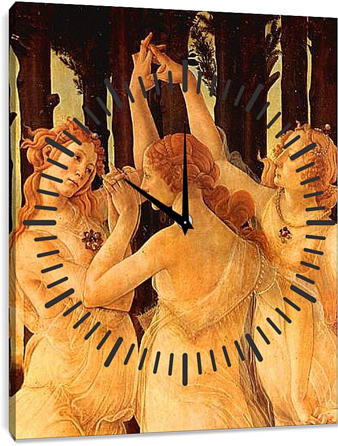 Часы картина - Spring Primavera (detail Three Graces) Сандро Боттичелли