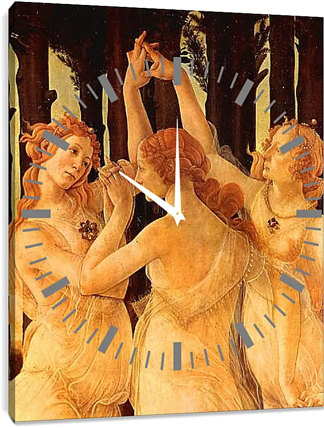 Часы картина - Spring Primavera (detail Three Graces) Сандро Боттичелли