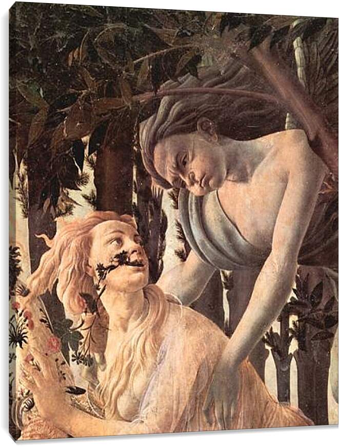 Постер и плакат - Spring Primavera (detail Nymphe Chloris becomes from zephir, which God of the wind pursues)Сандро Боттичелли