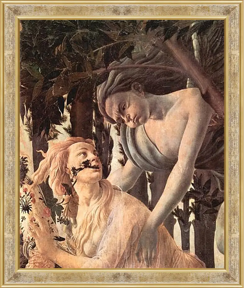 Картина в раме - Spring Primavera (detail Nymphe Chloris becomes from zephir, which God of the wind pursues)Сандро Боттичелли