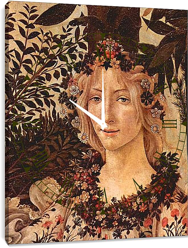 Часы картина - Spring Primavera (detail Flora) Сандро Боттичелли