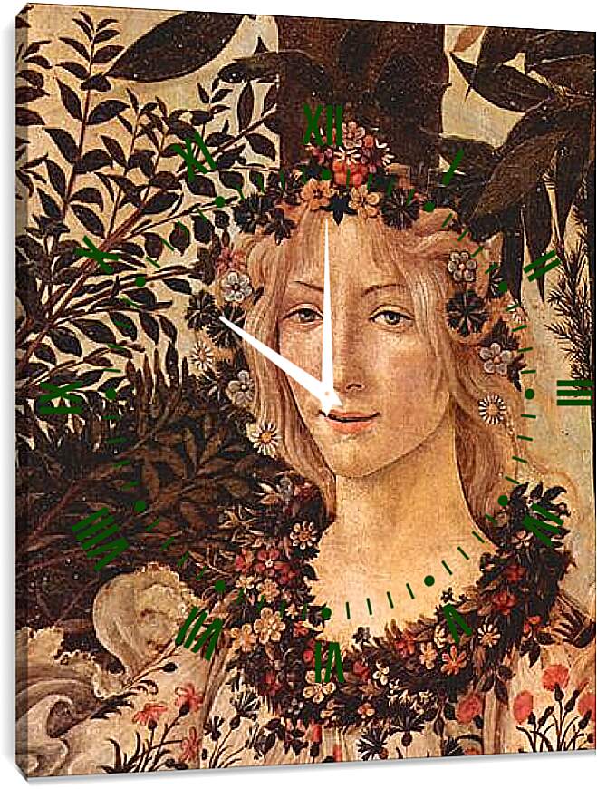 Часы картина - Spring Primavera (detail Flora) Сандро Боттичелли