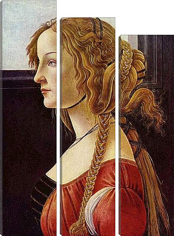 Модульная картина - Portrait of the Simonetta Vespucci. Сандро Боттичелли
